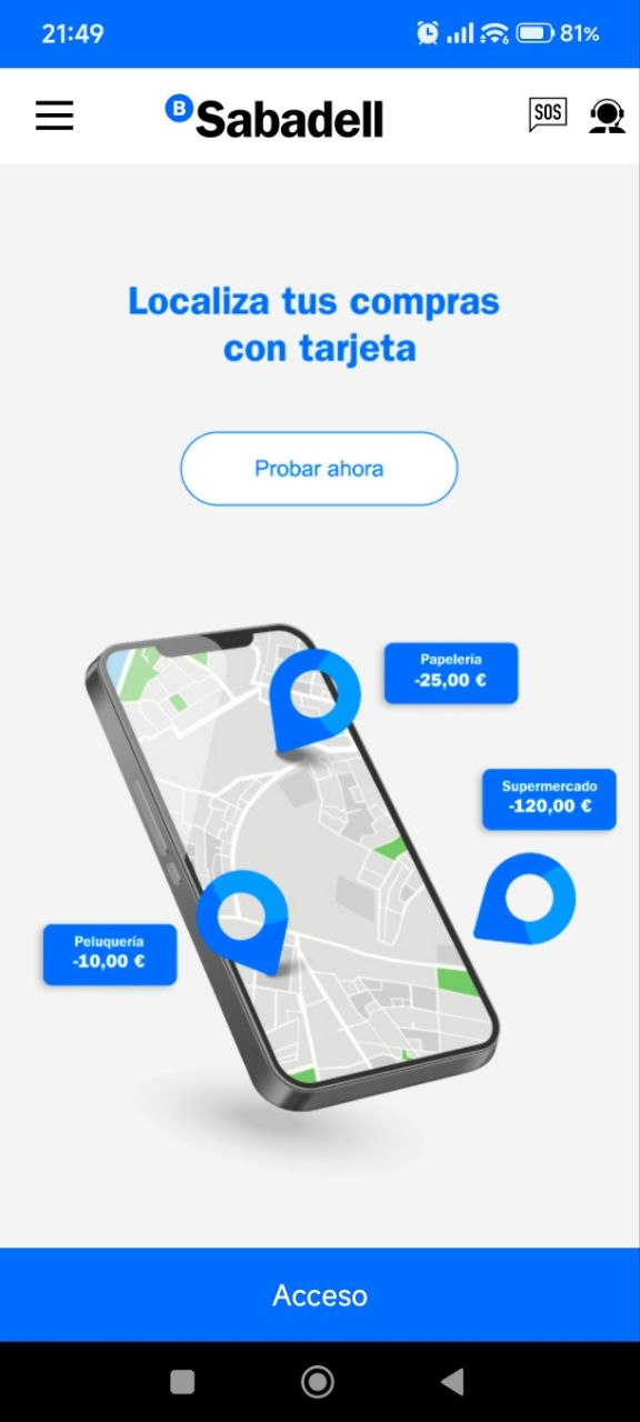 Captura de pantalla app banco sabadell junio de 2026